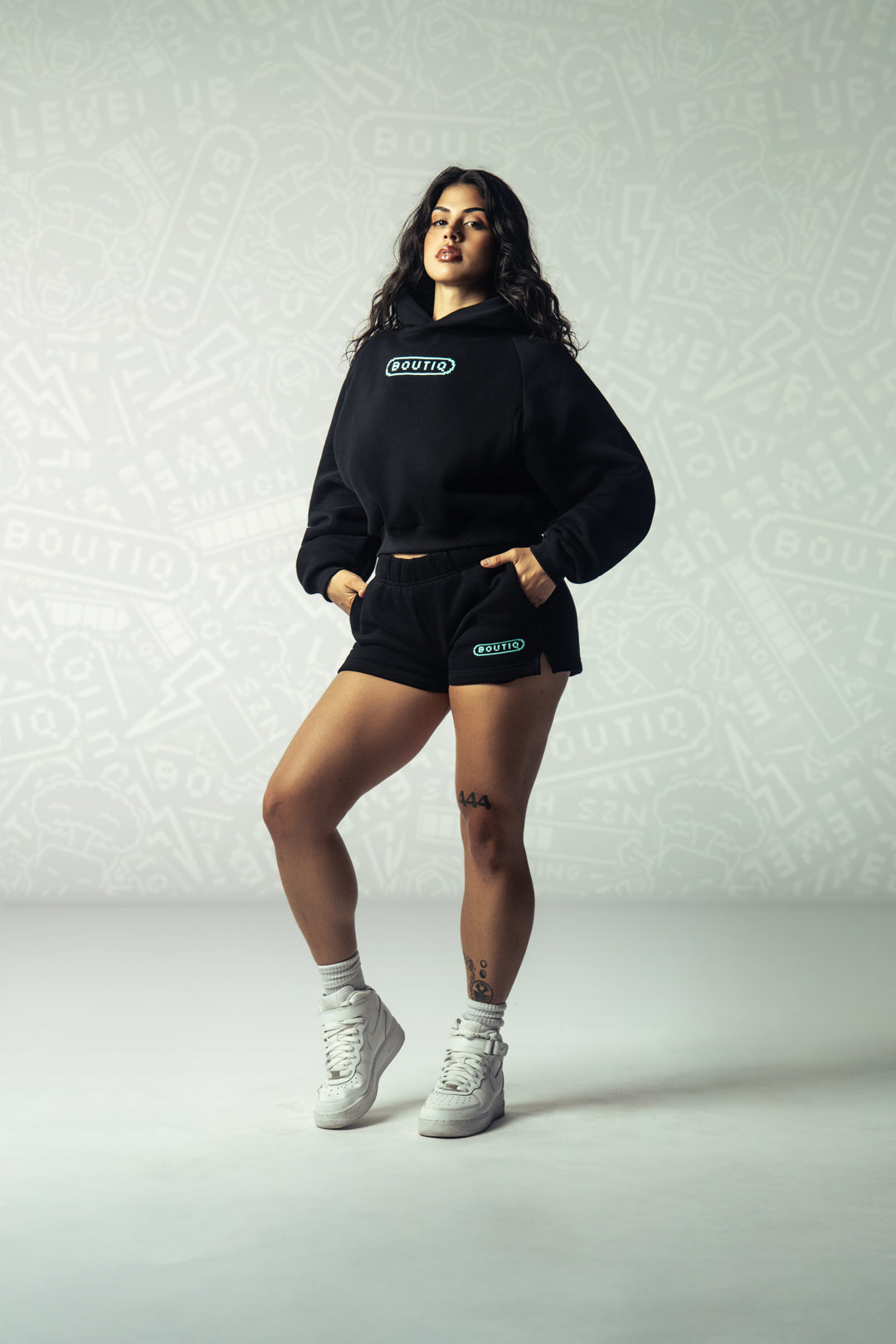 Cropped Women's Pixelmark Tee - Cyanetic