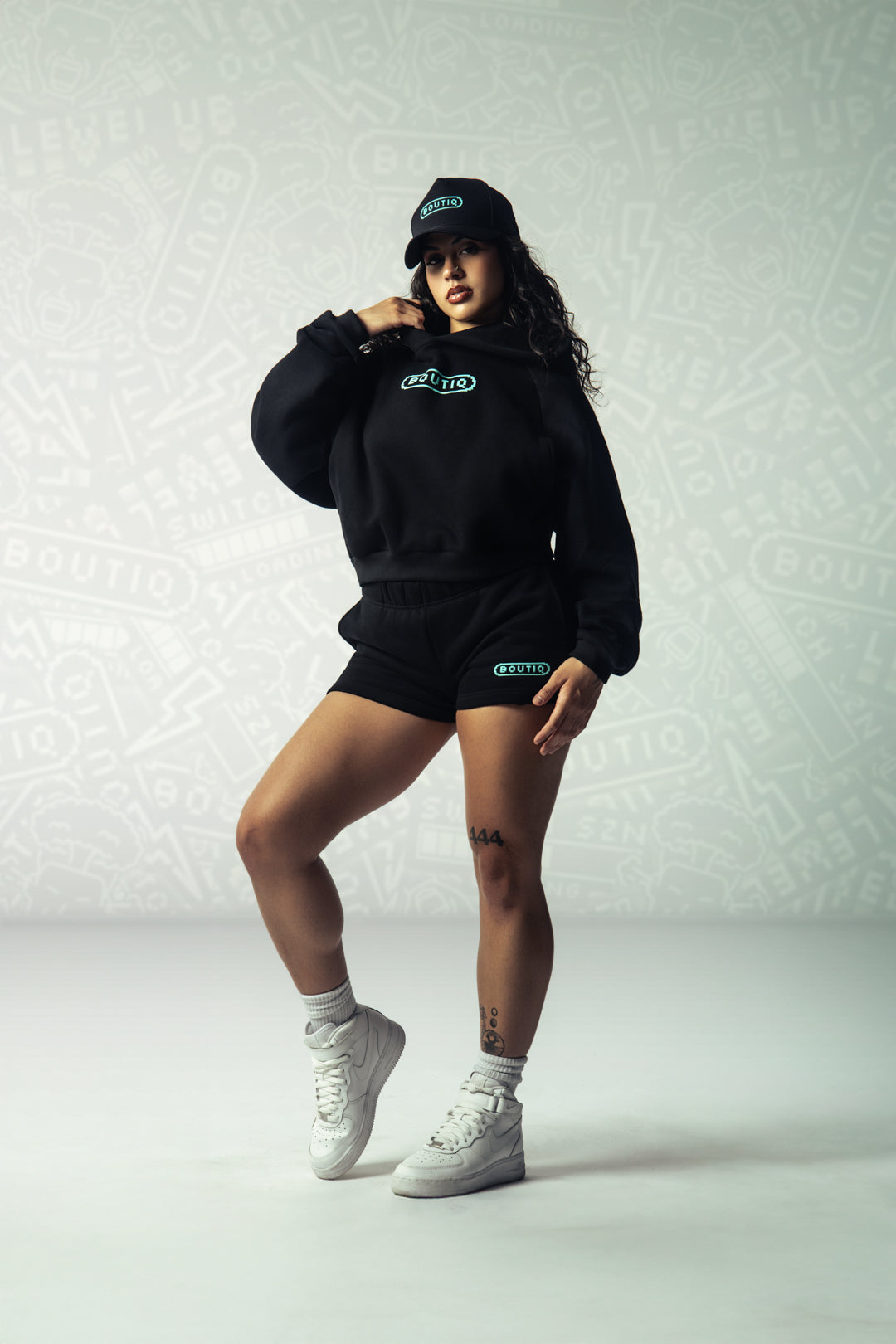 Cropped Women's Pixelmark Tee - Cyanetic