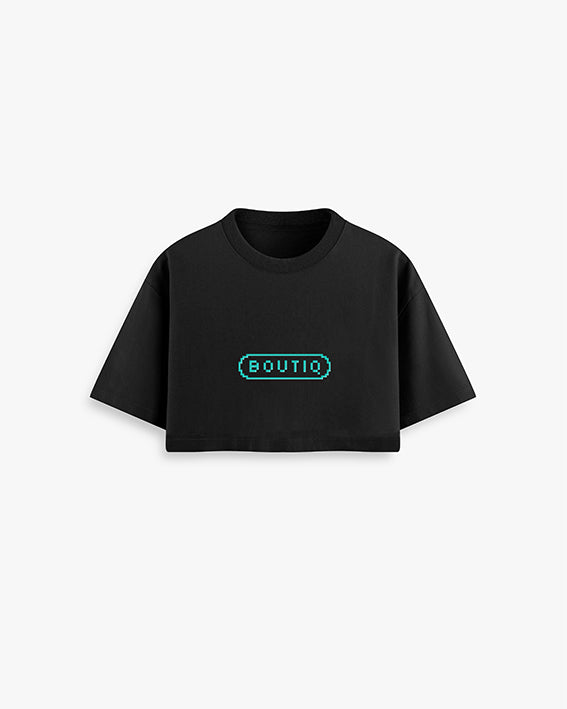 Cropped Women's Pixelmark Tee - Cyanetic